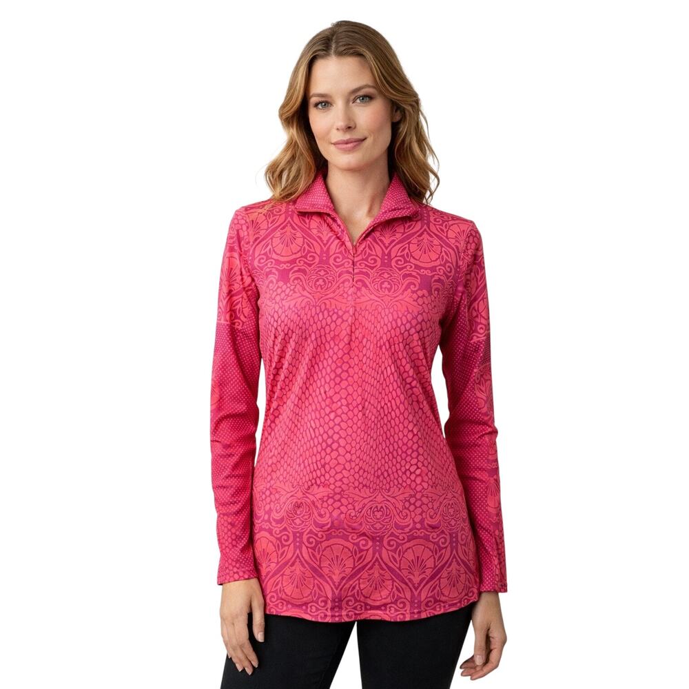 New Prana Performance Quarter Zip Red Violet Long Sleeve Pullover Small
